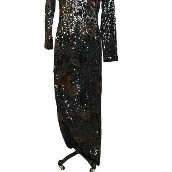 Kay Unger Diana Sequin Floral Column Gown | Size 6 - Picture 3 of 12